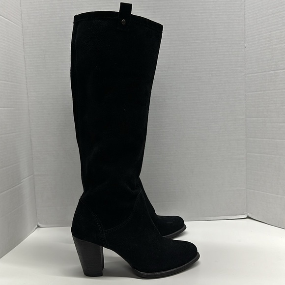 UGG Ava Boots Tall High Heeled Boot Water Resistant Suede Size Zip Black Size 7 - Picture 5 of 13